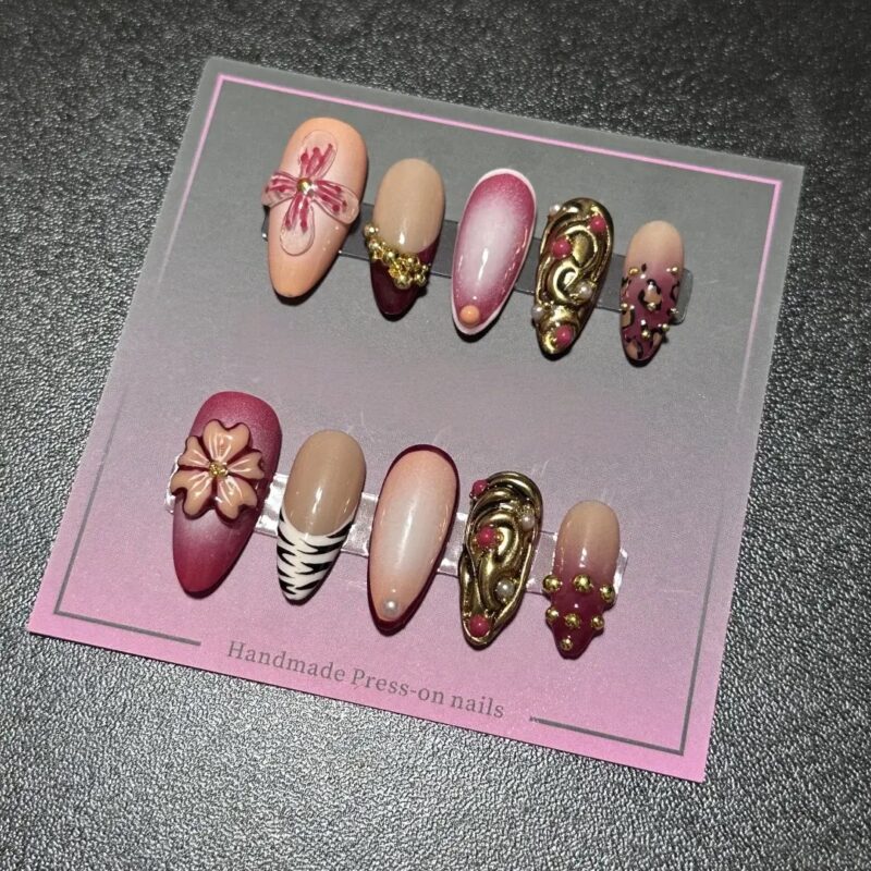 3D gel Handmade Press on Nails