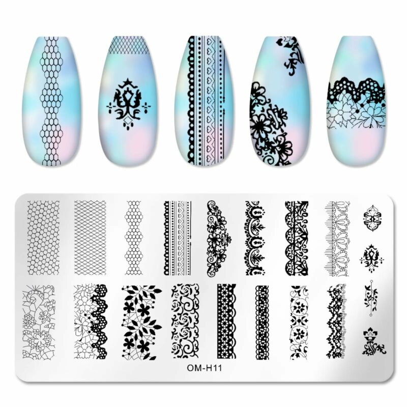 Nail Stamping Plates Nails Art Stencil Stamp Tools DIY Nail Arts Lace Nail Art Creation - Image 2