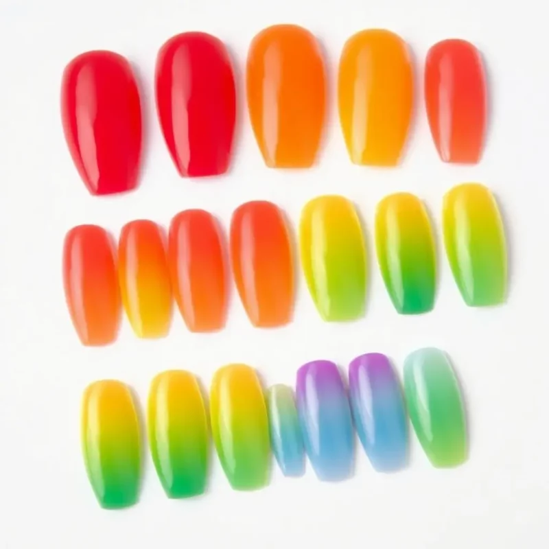 Rainbow Ombre Nails